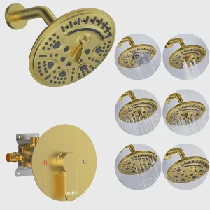 STARBATH Round Shower System Shower Faucet Set 8 Inch Single Function Gold