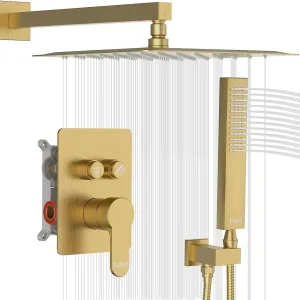 STARBATH Shower System Two Function Push Button Wall Mounted Brushed Gold