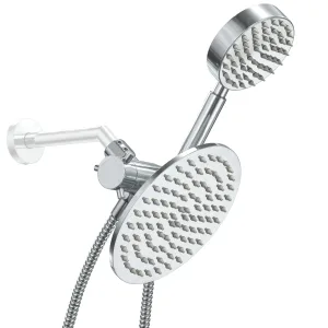 All Metal 1-Spray Dual Shower Head - Handheld, Rain Shower, Diverter, 2.5 GPM - Canada