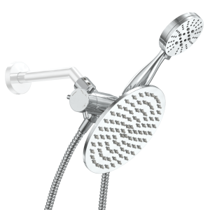 All Metal 3-Spray Dual Shower Head Combo with Hand Held & Rain Shower, 2.5 GPM