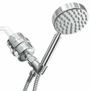 All Metal Shower Head Filter with 1-Spray Handheld Shower Head Set - High Pressure - 2.5 GPM