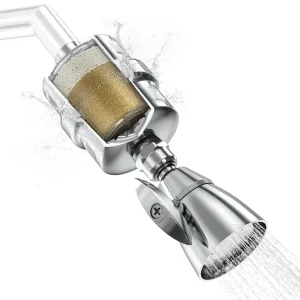 All Metal Shower Head Filter with 2-Inch Shower Head Set - High Pressure - 2.5 GPM