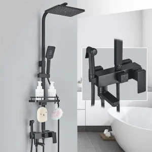 Colonne de Douche Noire Carre